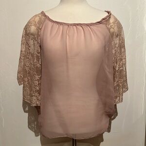 “Bundle 10for $13” Women’s sheer lace relaxed fit classy top shirt sleeve
